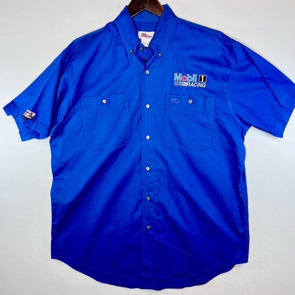 Mobile 1 Racing #12 Jeremy Mayfield short sleeve button down mechanic shirt sz L - Picture 1 of 8